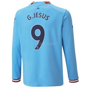 Maillot de Foot Manchester City G.Jesus 9 Domicile 2022-23 Manches Longues